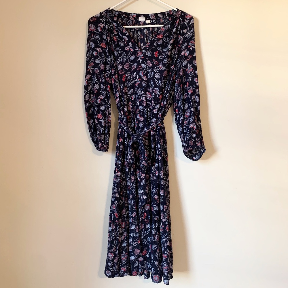 GAP Long Sleeved Midi Dress with tie belt